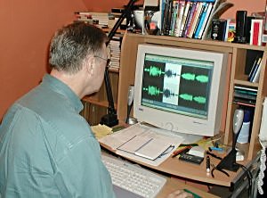 Malcolm McMillan at the computer