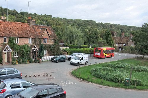Chiltern Traverse, end of day 1 - view of Aldbury from The Greyhound Inn (photo Jeremy Polmear)