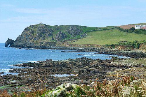 Prawle point, showing the Coastguard lookout and cottages